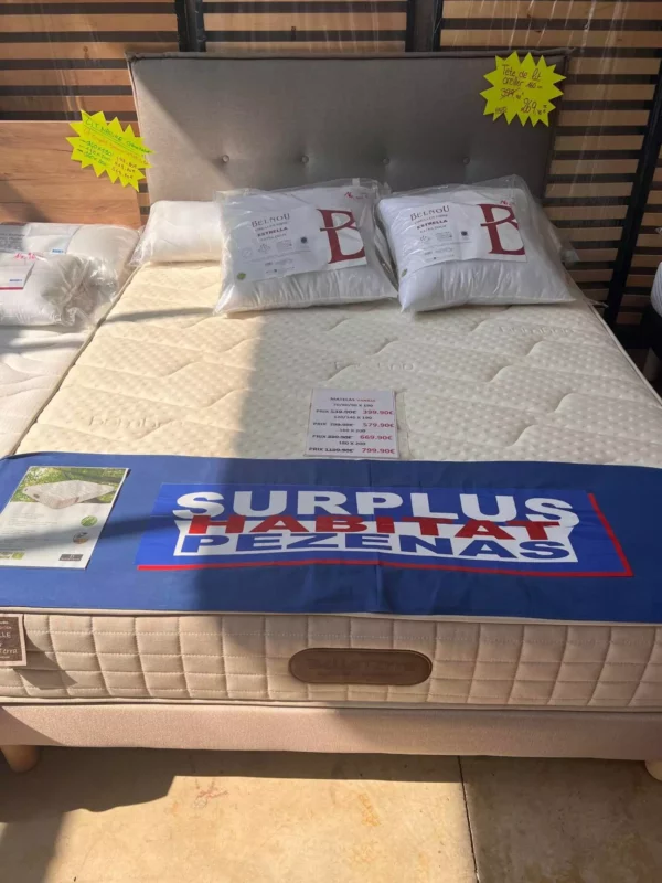 MATELAS MOUSSE VANILLE 160 X 200 H 24CM DENSITE 40 KG/ M3 - site Surplus Habitat 34